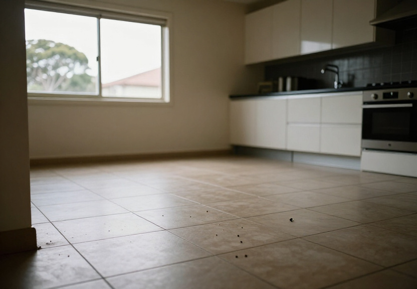 Treated and sanitised kitchen cabinet after cockroach control in Drummoyne
