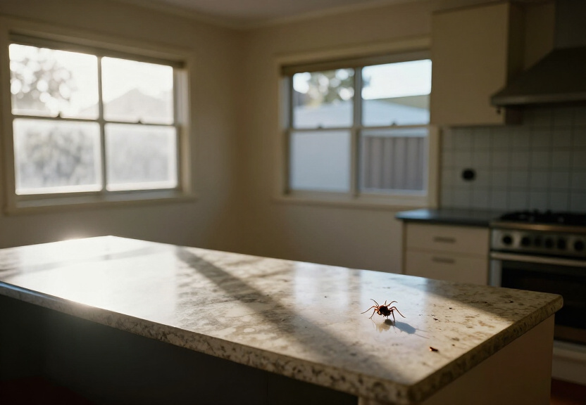 Spider webs in a Drummoyne roof void before treatment